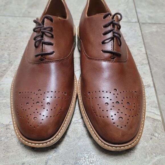 Ecco Men's St 1 Hybrid Oxford Wing Shoe Cognac Leather Dress Shoe Brown Casual - Picture 2 of 8